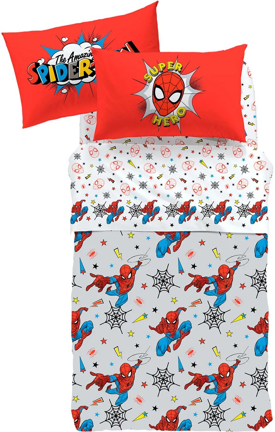 Marvel Copriletto Primaverile Singolo Spider man Superhero   in Cotone Caleffi