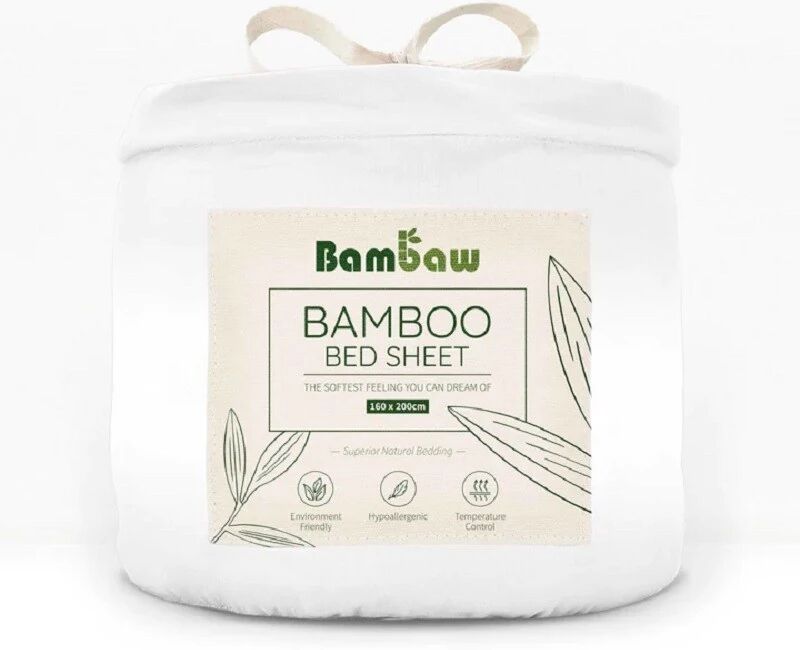 bambaw Accessori Coprimaterasso in Bambù Bianco