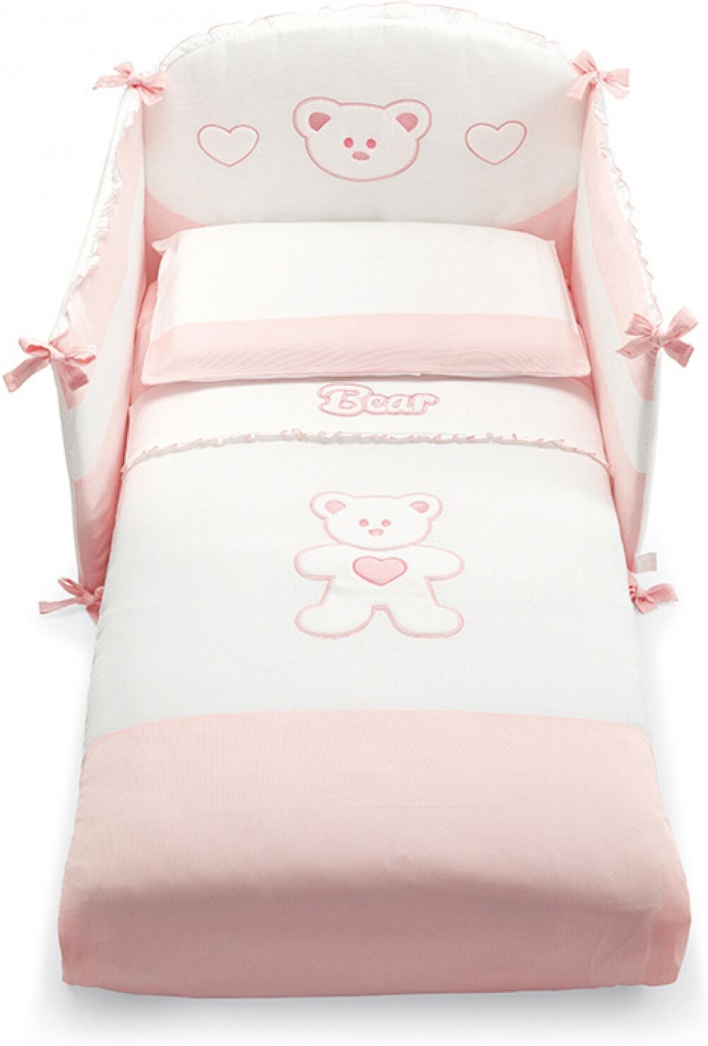 Pali Completo Piumone per Lettino Pali Sfilabile 3 Pz Loving Bear Rosa OUTLET