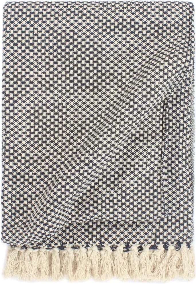 vidaXL Plaid 220x250 cm katoen marineblauw