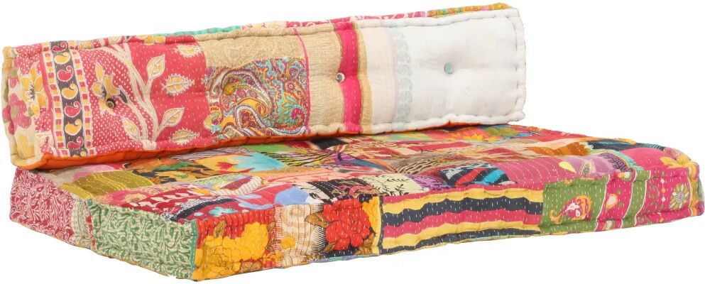 vidaXL Bankkussen pallet stof patchwork meerkleurig