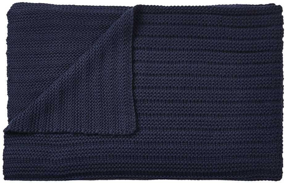 Muuto Ample Throw plaid midnight blue