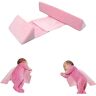 EHOTER Baby zijslaper wig voor zuigelingen Baby Zijslaper Wedge Zijslaper Wedge Stoel Positioner Rug & Body Ondersteunt De Driehoek Ondersteuning Ontwerp Stoel Verwijderbare en Wasbaar (Roze)