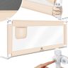 KESSER ® Bedhekje van 200 cm, bedhek voor kinderen, babybedhek, inklapbaar, valbeveiliging, bed en ouderbed, hoogte: 72 tot 96 cm, beige