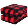 Mokyler Plaid Flanel Fleece Deken Flanel Deken Nap Deken Rood Zwart Geruit Flanellen Fleece Deken Polyester Fiber Flanel Reizen Gooi Gift voor Bank