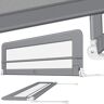 KESSER ® Bedhek, 180 cm, bedhek, kinderbedhek, kinderbedhek, inklapbaar, draagbaar, kinderbedbeschermingshek, valbeveiliging, bed en ouderbed hoog: 42 cm, lichtgrijs