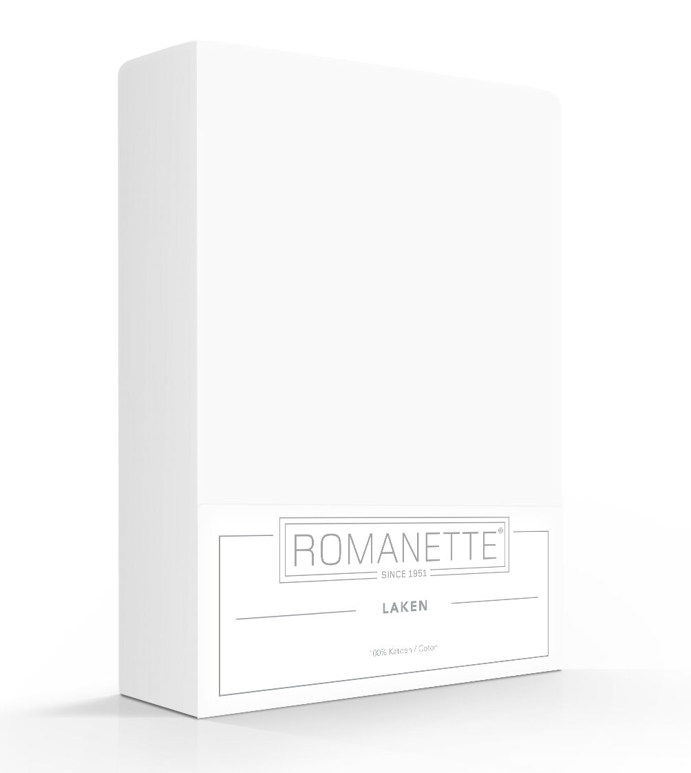 Romanette Basic Hoeslaken Wit - 90x200 cm
