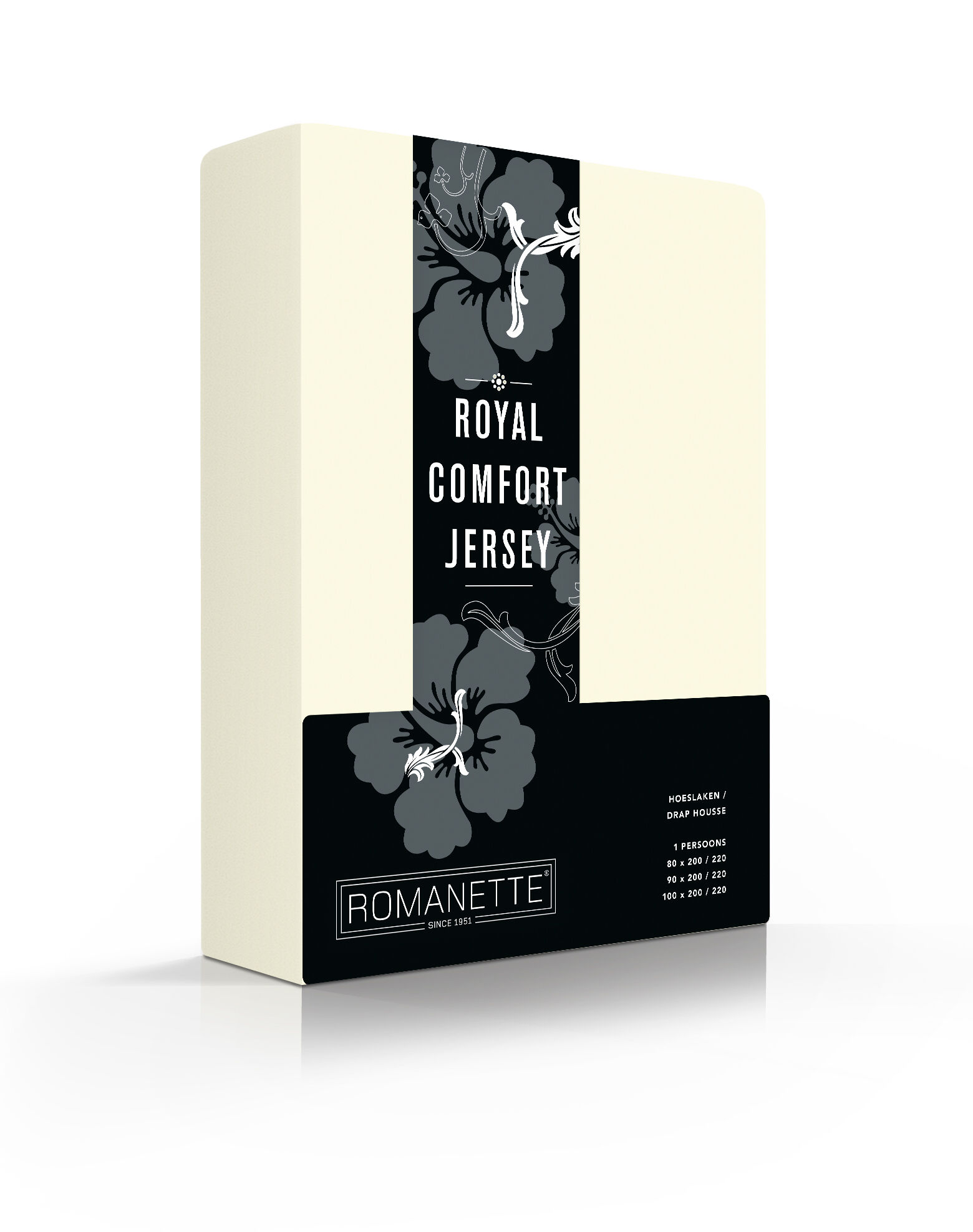 Romanette Hoeslaken Stretch Royal Comfort Jersey Ivoor - 80/90/100x200/210/220 cm