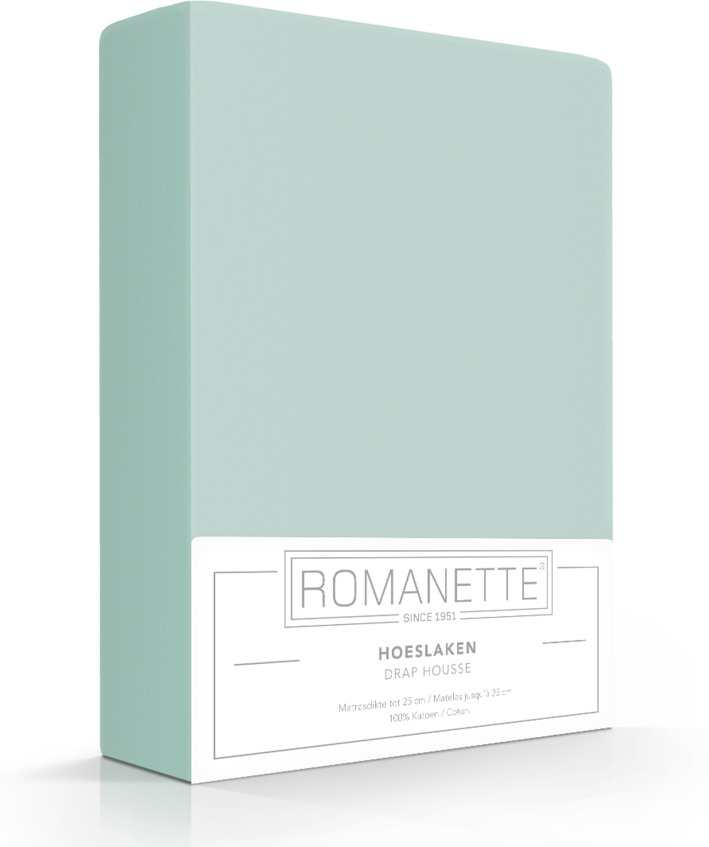 Romanette Basic Hoeslaken Misty Green - 180x200 cm