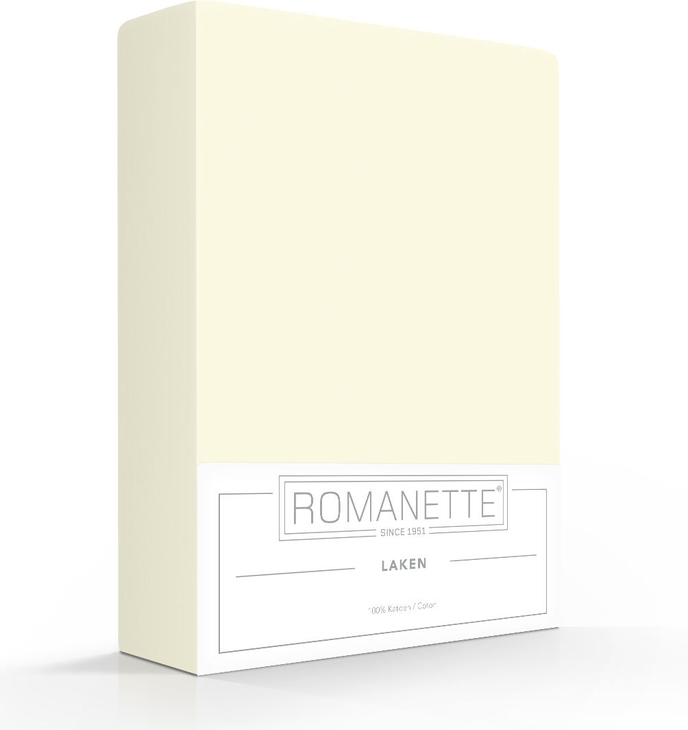 Romanette Basic Hoeslaken Ivoor - 180x200 cm