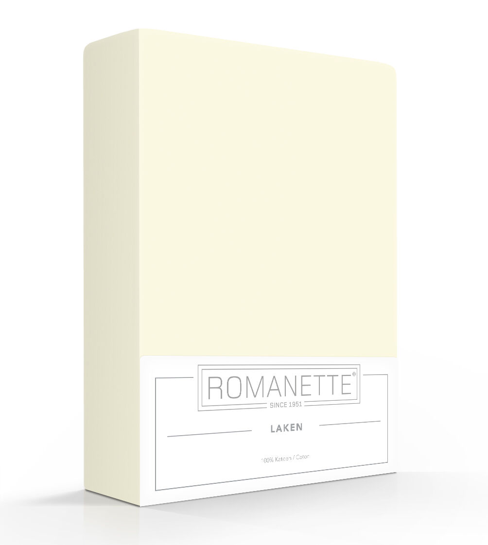 Romanette Basic Hoeslaken Ivoor - 100x220 cm
