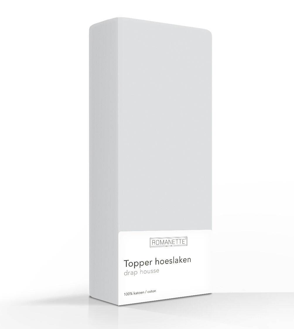 Romanette Basic Topper Katoen Silver - 70x200 cm