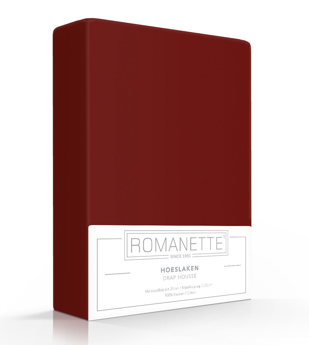Romanette Basic Hoeslaken Bordo - 200x200 cm