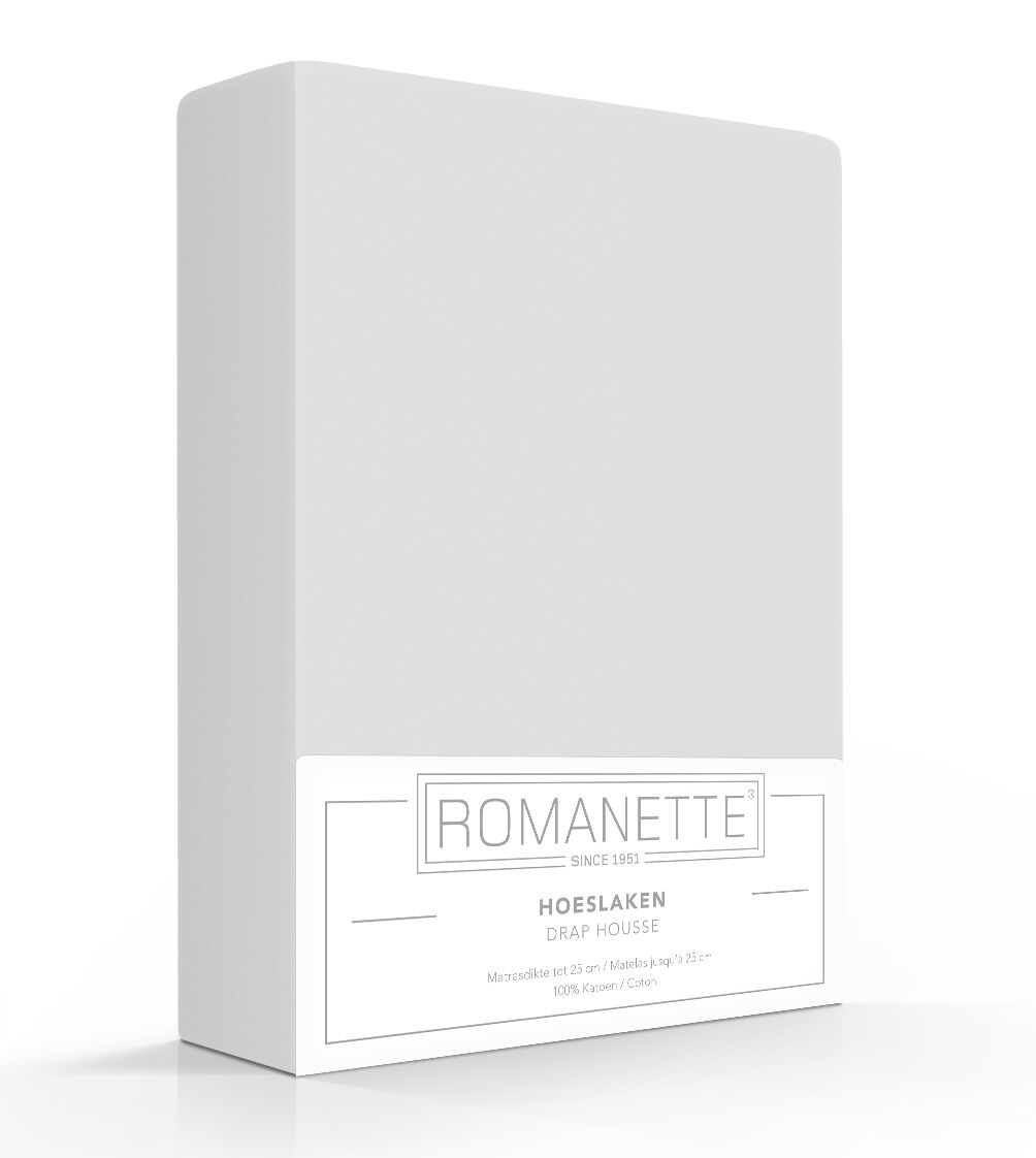 Romanette Basic Hoeslaken Silver - 180x220 cm