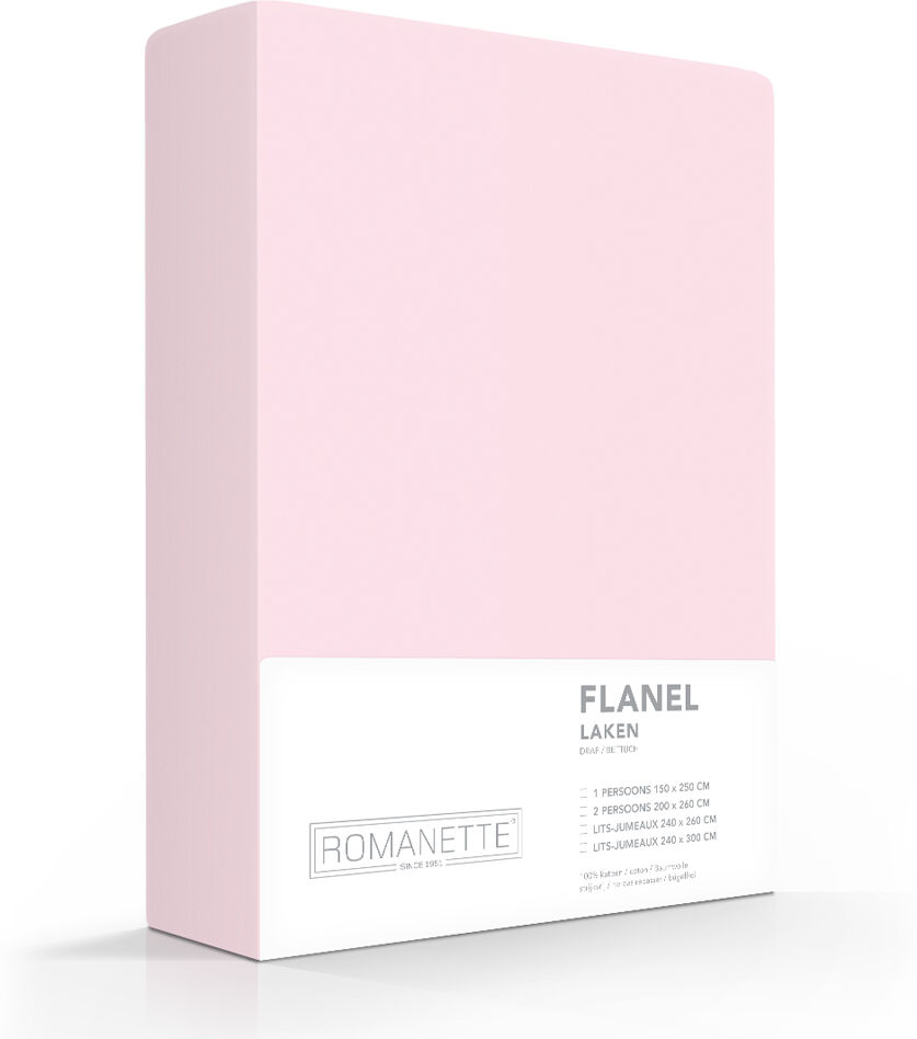 Romanette FLANEL Laken Rose - 150x250 cm