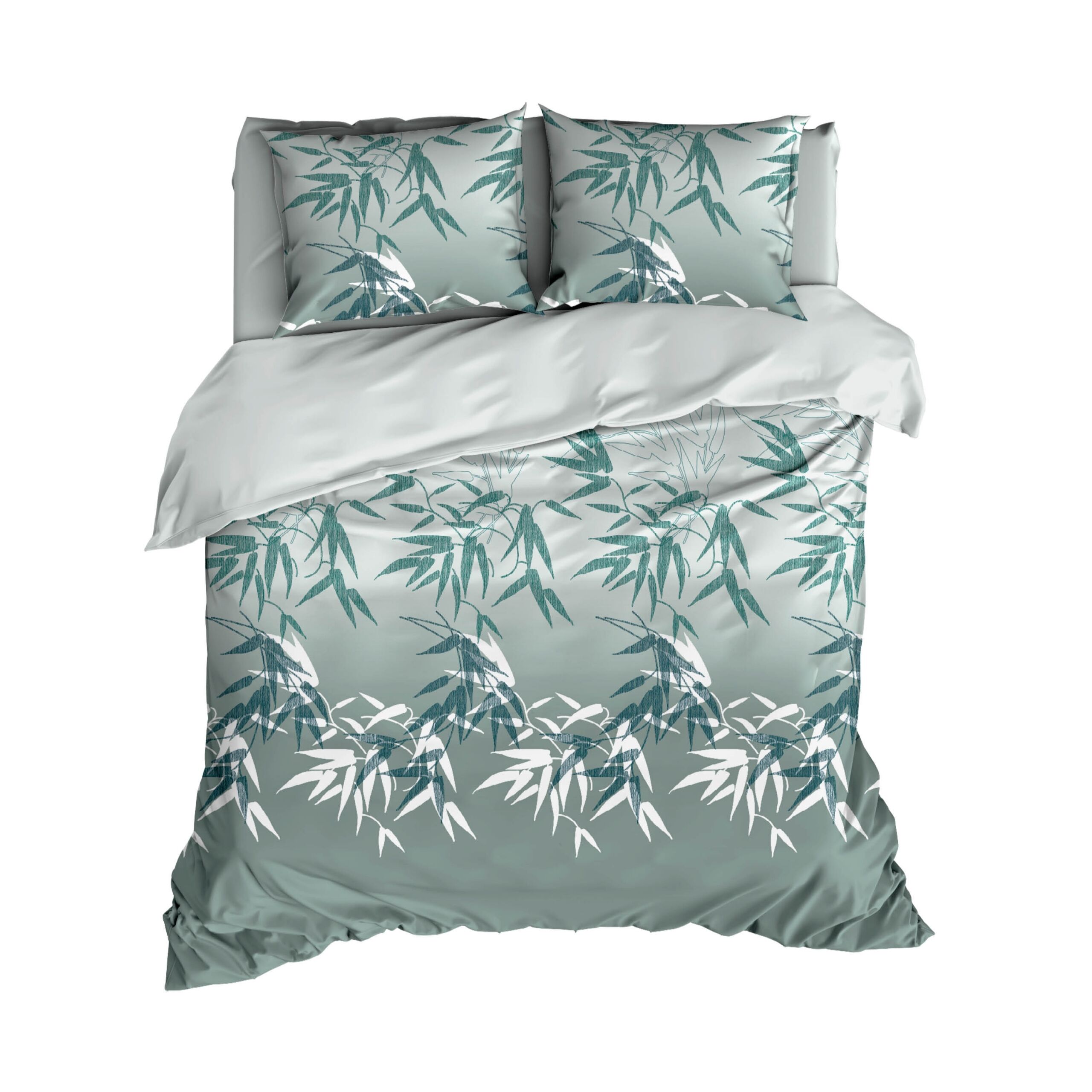 Satin D'or Dekbedovertrek Canna Teal - 240x200/220 cm | Lits-jumeaux