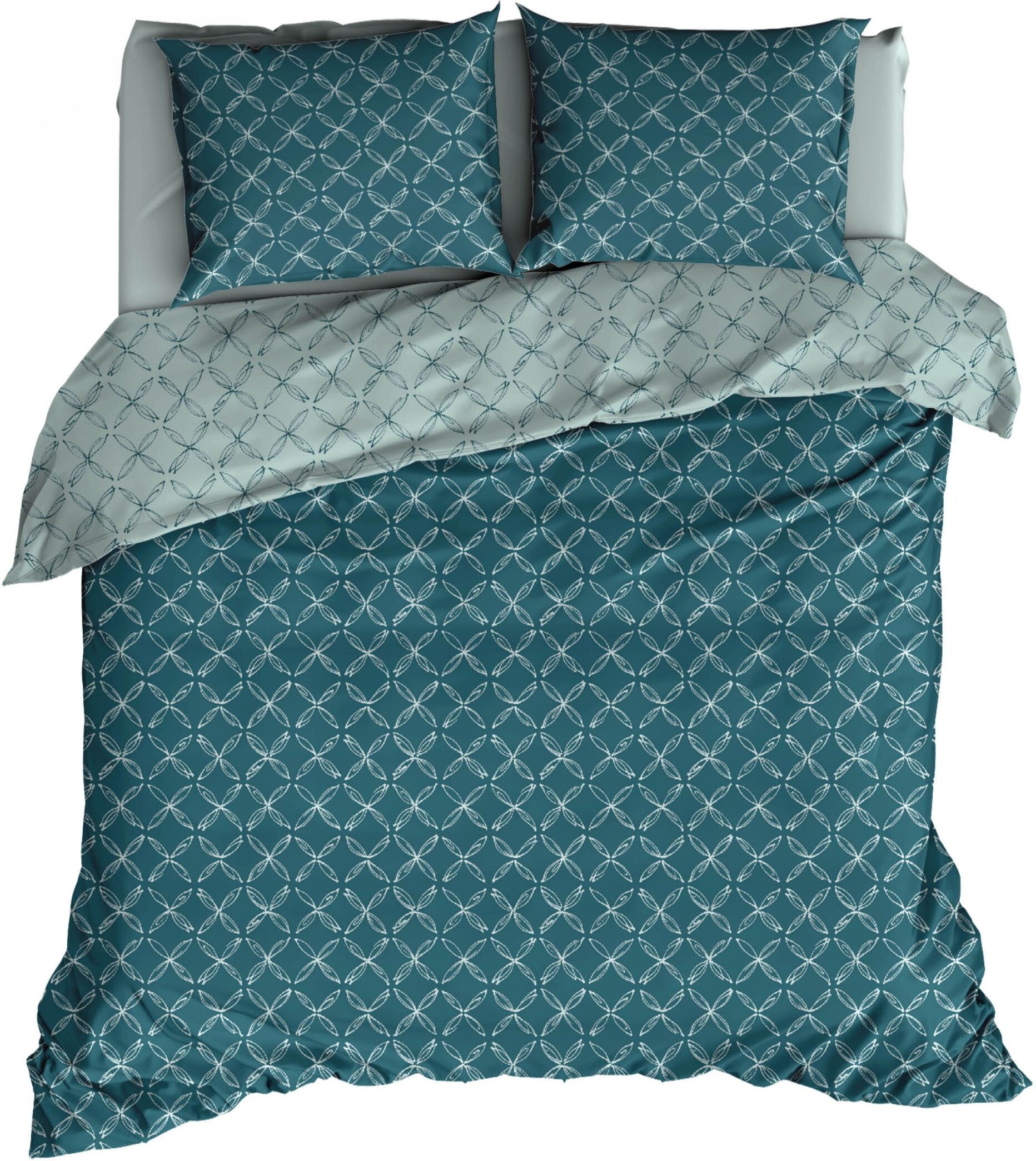 Satin D'or Dekbedovertrek Curling Teal