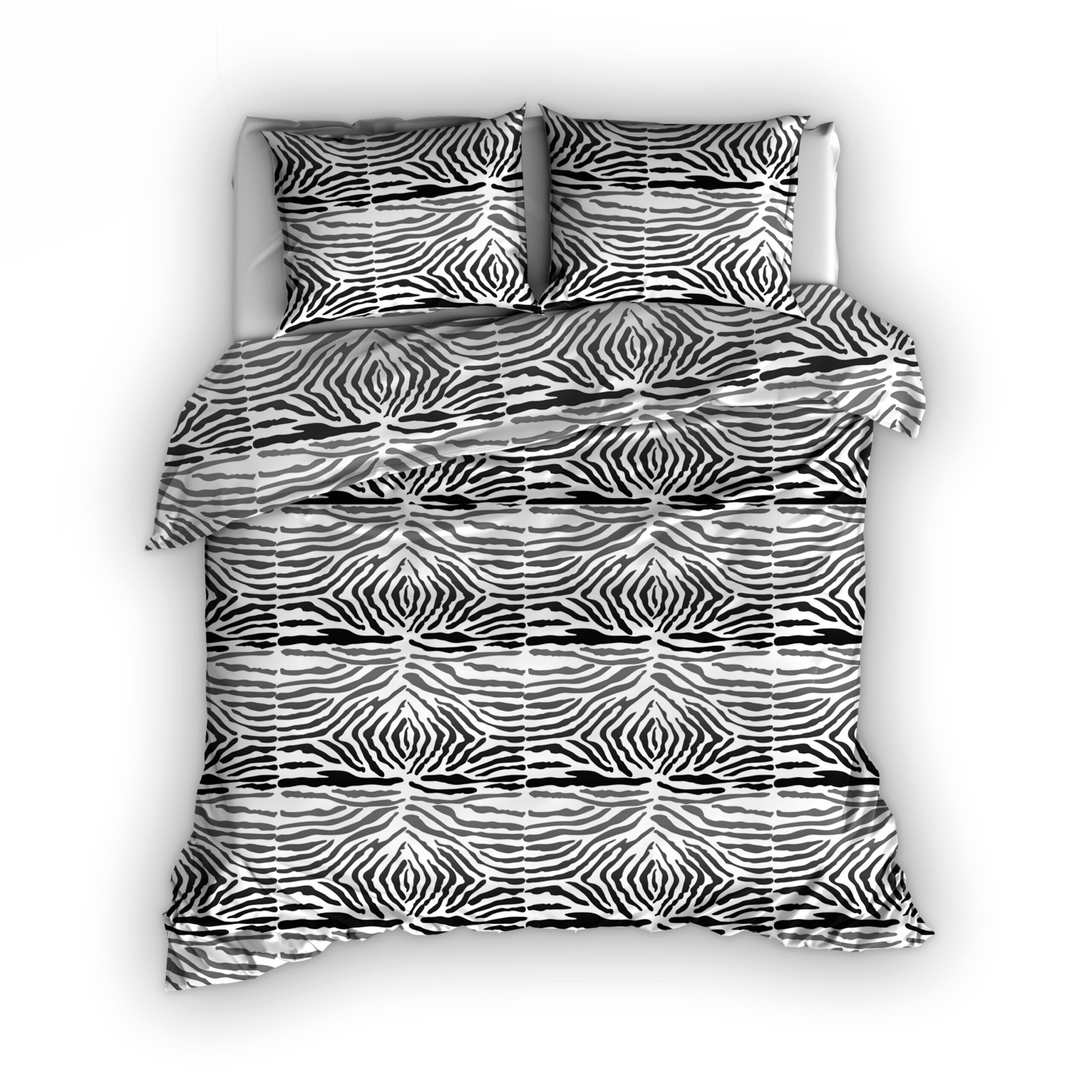 Satin D'or Dekbedovertrek Zebra Wit Zwart - 200x200/220 cm | 2-persoons