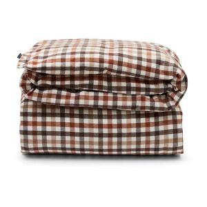 Lexington Checked dynetrekk i bomull og flanell 220x220 cm Rustic Brown/Off White