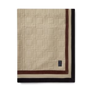 Lexington Graphic Quilted Organic Cotton sengeteppe 240 x 260 cm Light beige-brown-dark gray