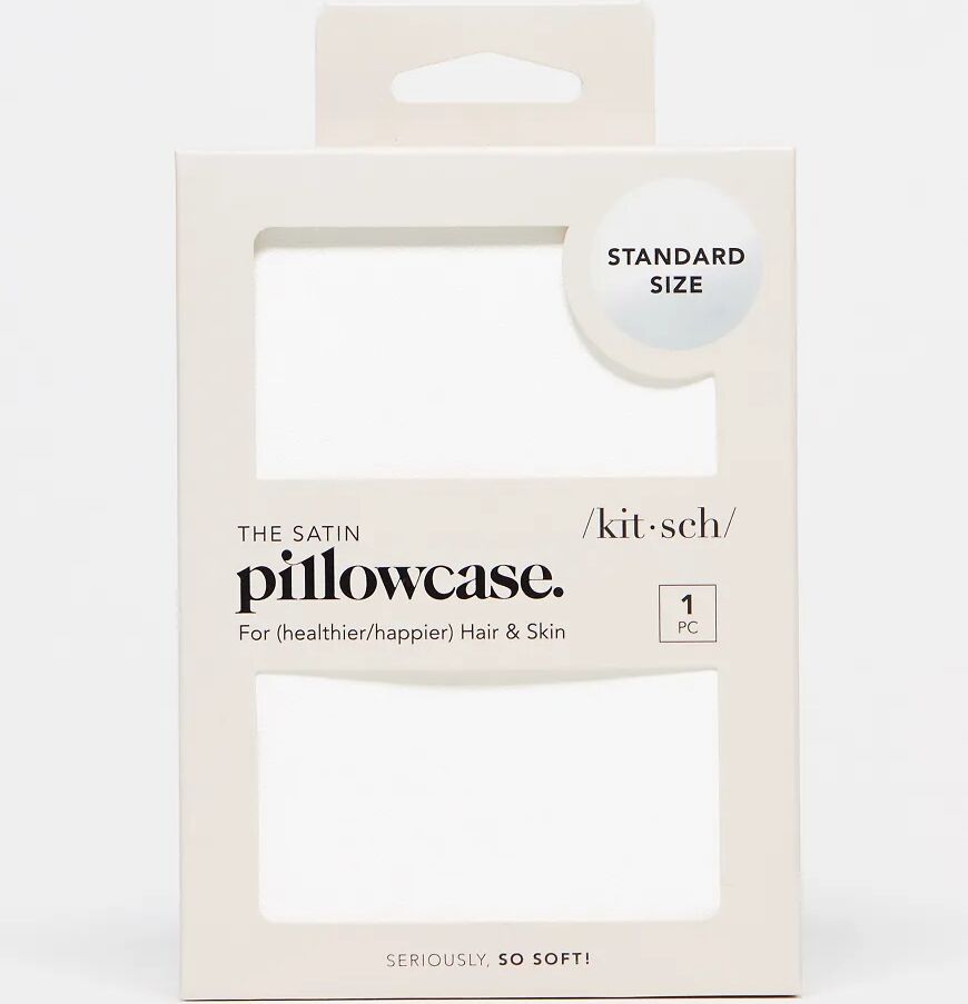 Kitsch Satin Pillowcase - Ivory-No colour  No colour