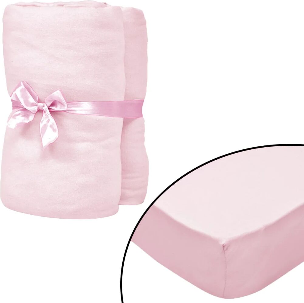 vidaXL Formsydde laken for barneseng 4 stk bomull 40x80 cm rosa