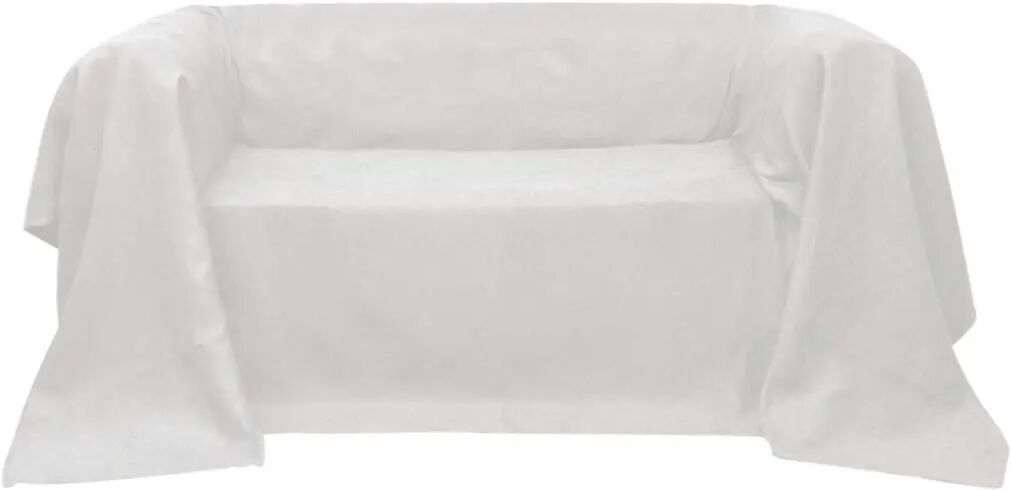 vidaXL Mikro-semsket sofa overtrekk kremfarget 210 x 280 cm