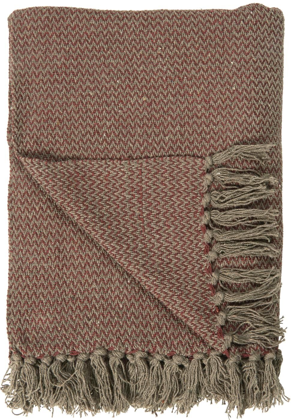 IB Laursen Plaid Zig Zag - Brun Rød 130x160 Cm