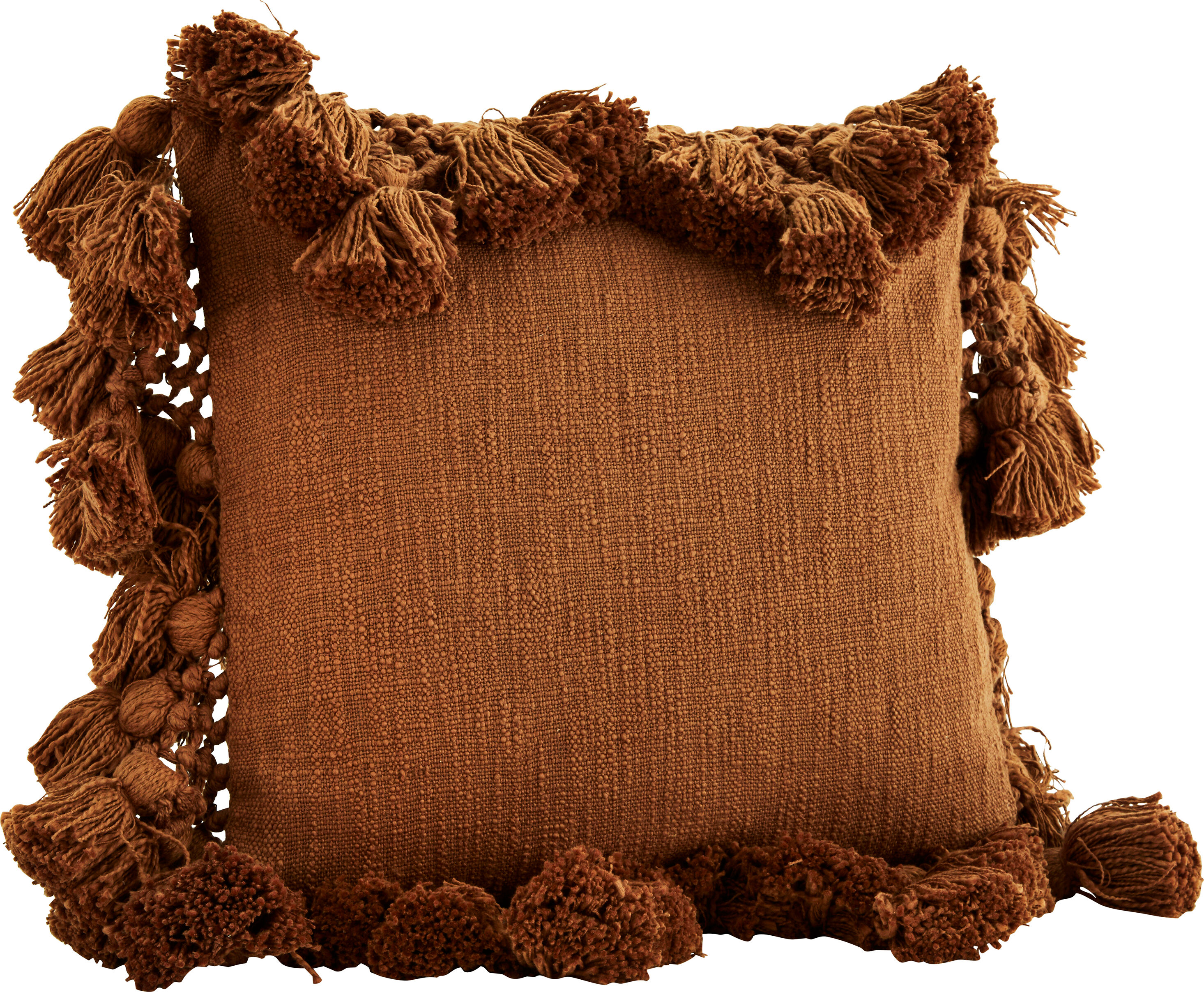 Madam Stoltz Putetrekk Tassels - Sugar Almond 45x45 Cm