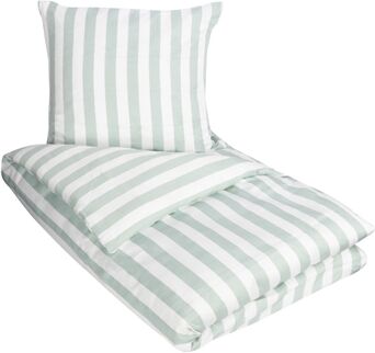 Borg Living Sengetøy - 100% Bomullssateng - Nordic Stripe Mint - Stripete Sengetøy - 150x210 Cm