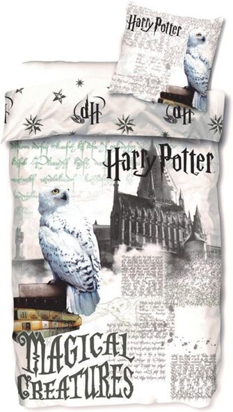 Borg Living Harry Potter Sengetøy - 140x200 Cm - 100% Bomull - Med Hogwarts