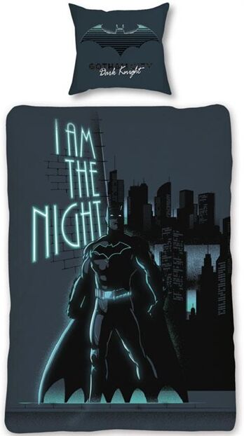 Borg Living Batman Sengetøy - Glow In The Dark - 140x200 Cm - 100% Bomull