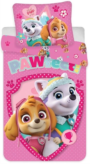 Borg Living Junior Sengetøy - Paw Patrol - Paw-Fect - Everest & Skye - 100x140 Cm