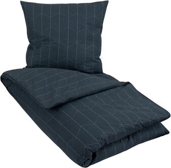 Borg Living King Size Sengetøy - 240x220cm - Geometric Blue - 100% Bomull - Borg Living