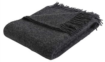 Arctic Ullpledd I 100% Ny Norsk Ull - Melange Dark Grey - 130 X 200 Cm