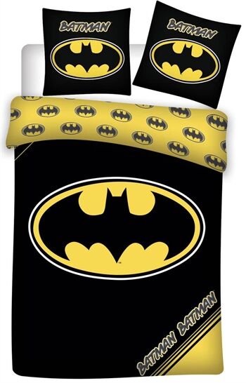 Borg Living Batman Sengetøy Med Logo - 100% Bomull - 140x200 Cm