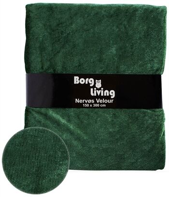 Borg Living Nervøs Fløyel - Grøn Duk - Pakke Med 9 Meter Velourduk