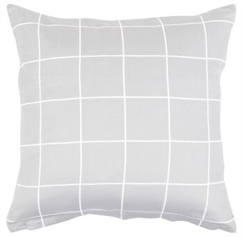 Borg Living Putetrekk - 100% Bomullssateng - Check Grey - 60x63cm