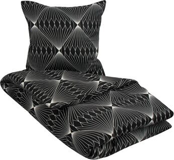 Borg Living Dobbelt Sengetøy - 200x220cm - Diamond Black - Microfiber Sengetøy