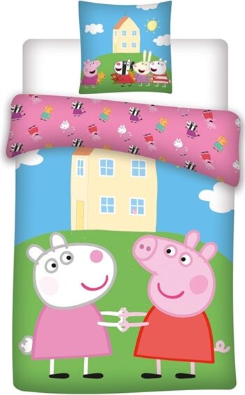 Borg Living Peppa Gris Sengetøy - 100% Bomull - 150x210 Cm