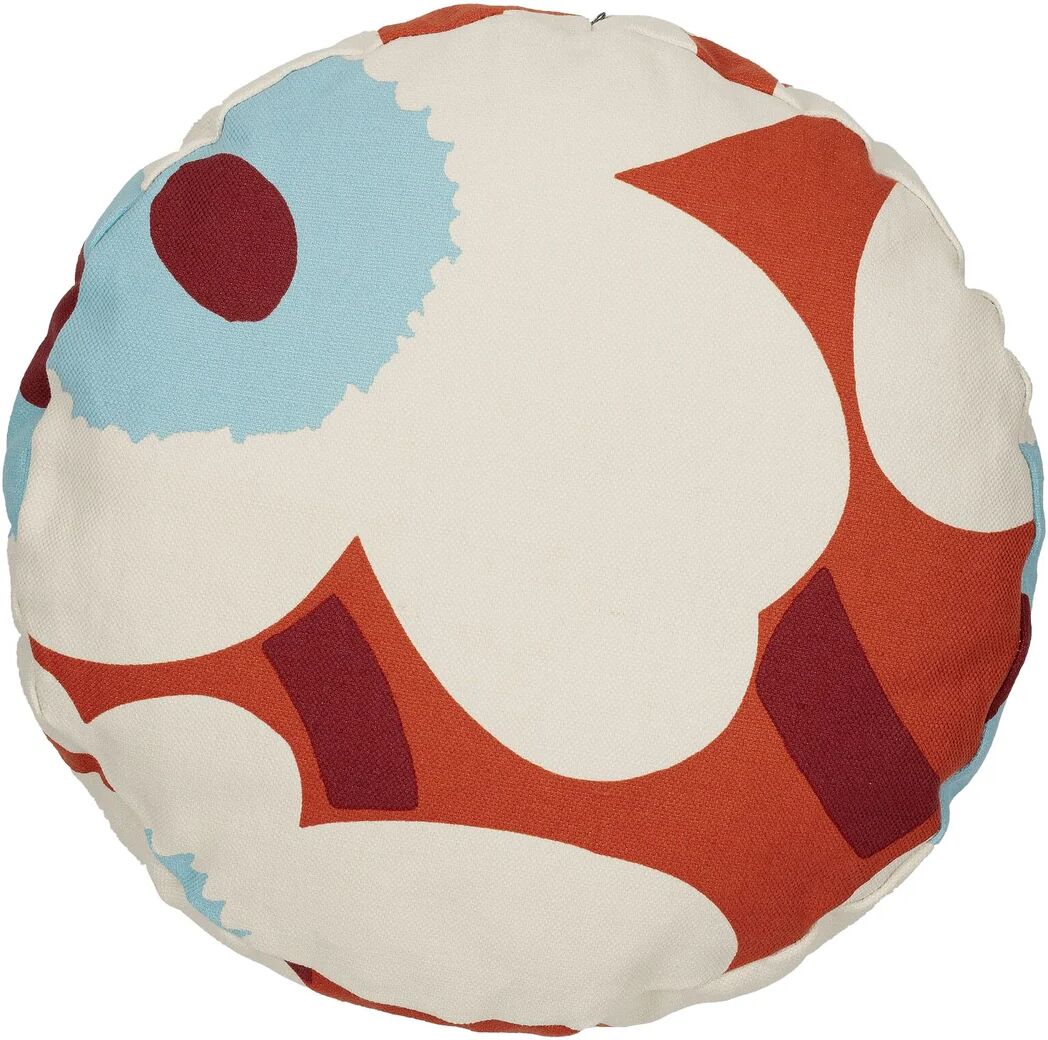 Marimekko Unikko pute Ø 43 cm Orange-off white-light blue