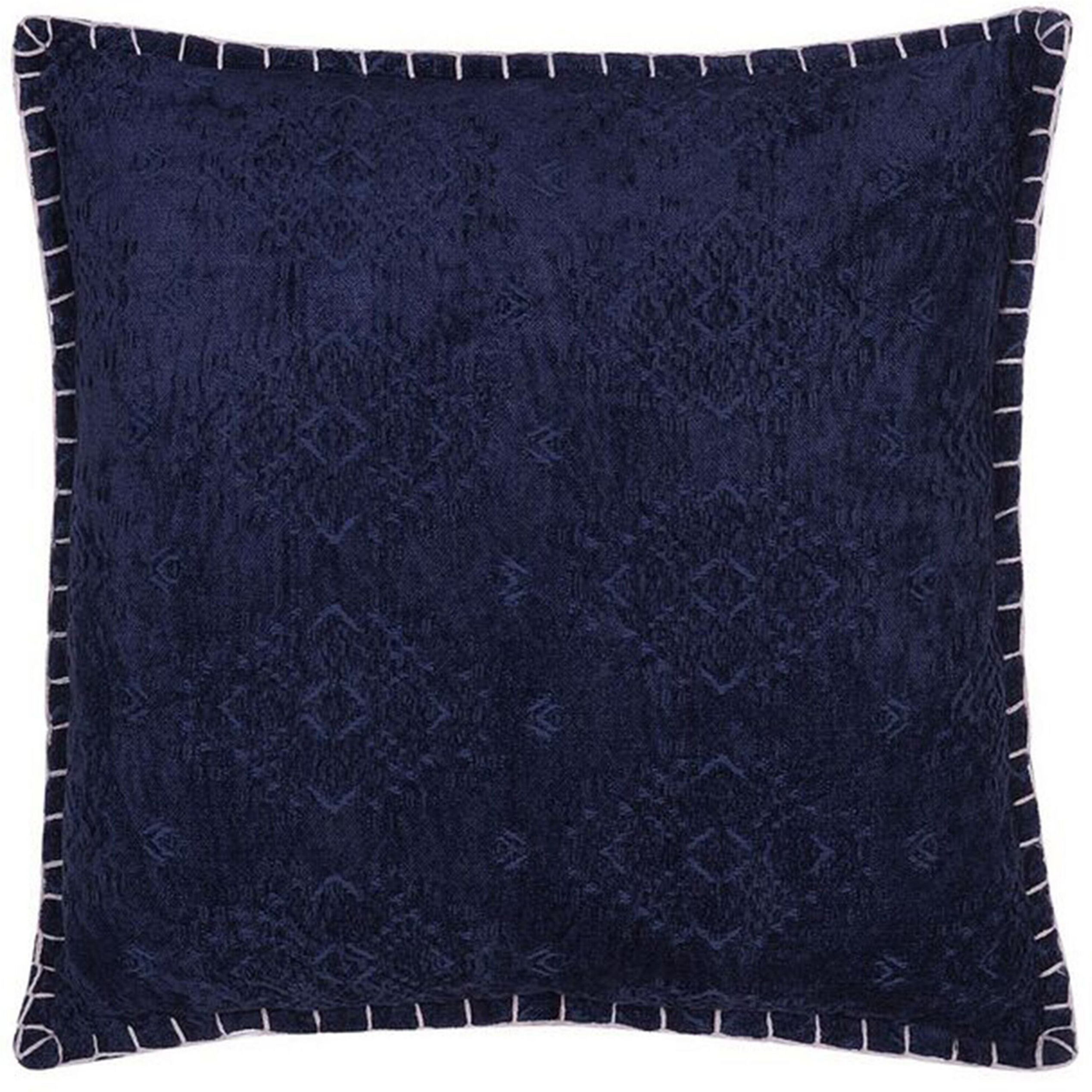 Beliani Almofada decorativa azul escuro 45 x 45 cm acessórios de decoração em estilo vintage