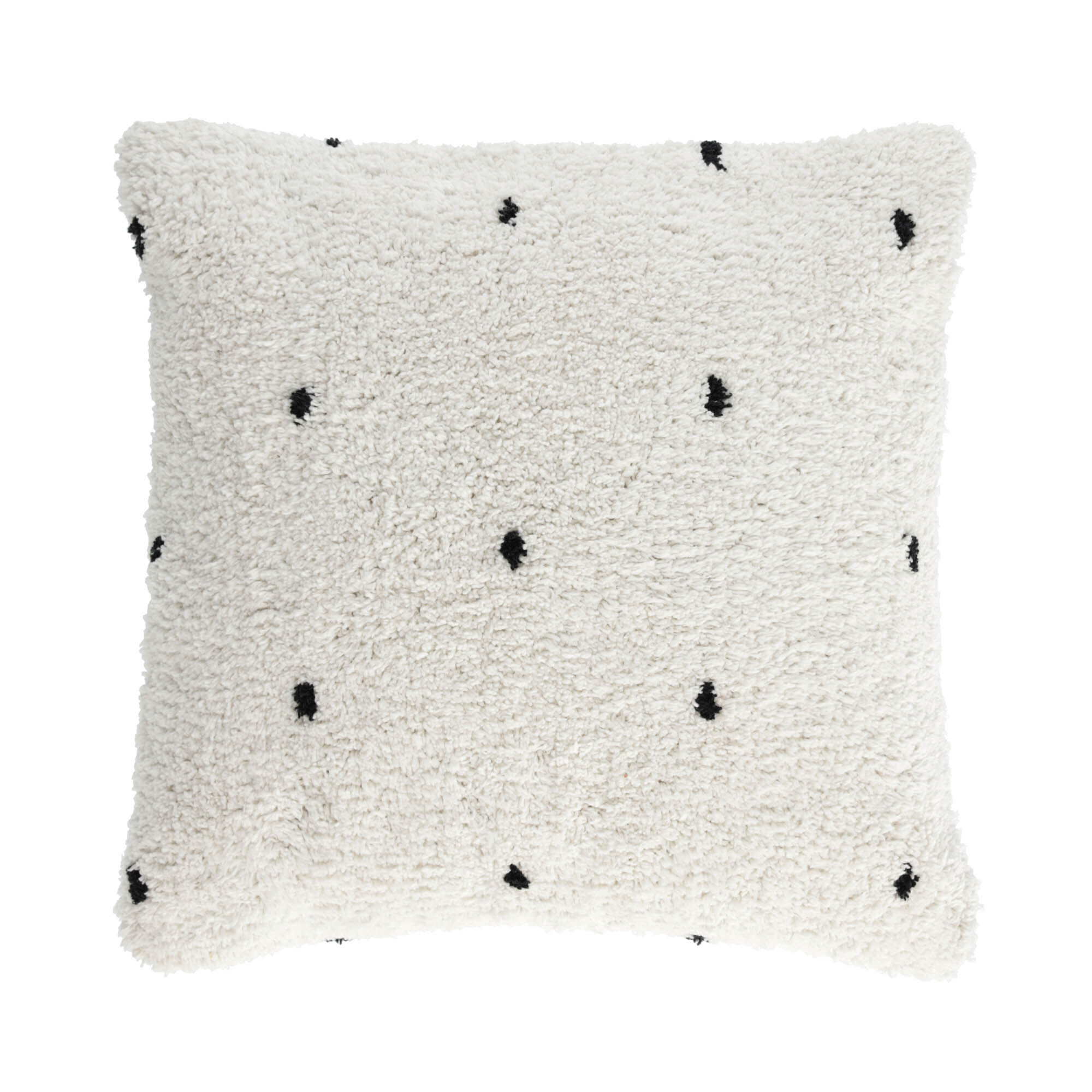 Kave Home Capa almofada Meri algodão branco com pontos pretos 45 x 45 cm