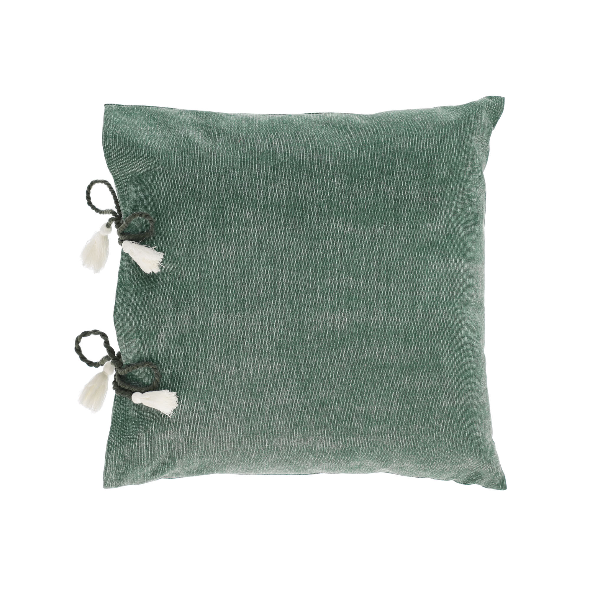 Kave Home Capa almofada Varina 100% algodão verde 45 x 45 cm