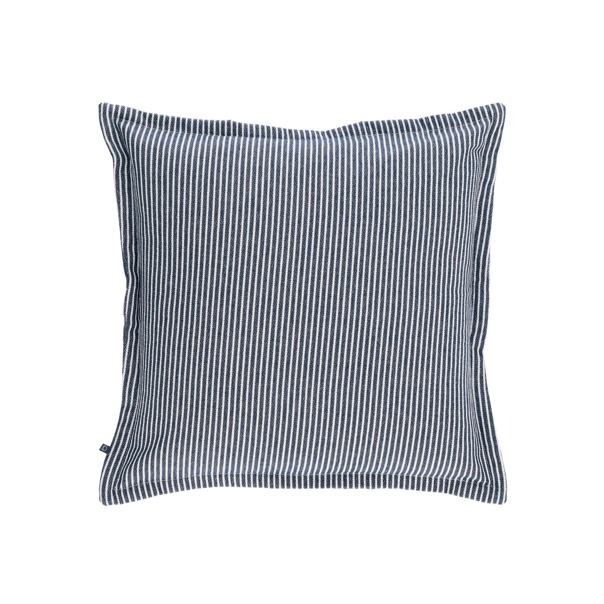 Kave Home Capa almofada Aleria algodão riscas azul e branco 45 x 45 cm