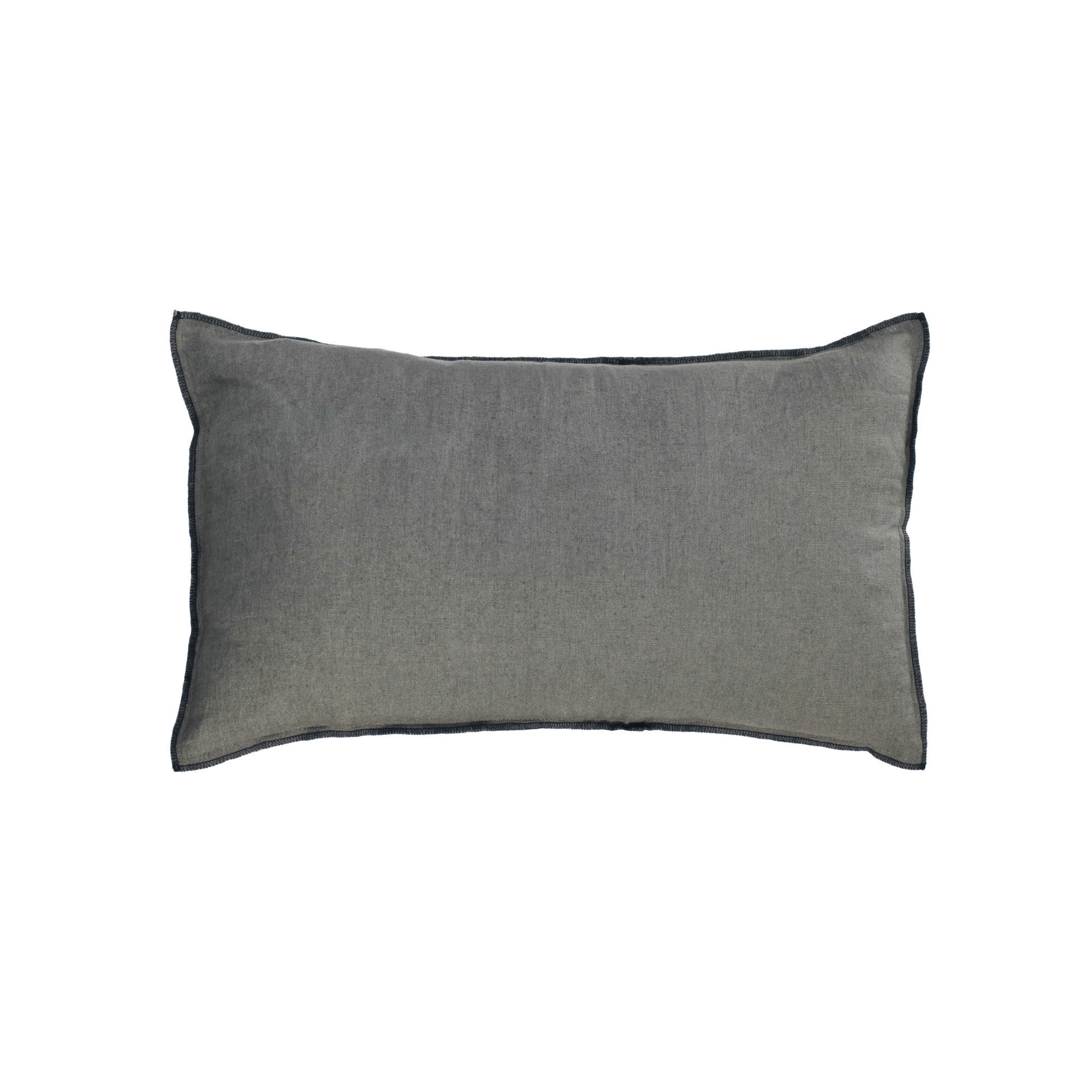 Kave Home Capa almofada Elea 100% linho cinza-escuro 30 x 50 cm