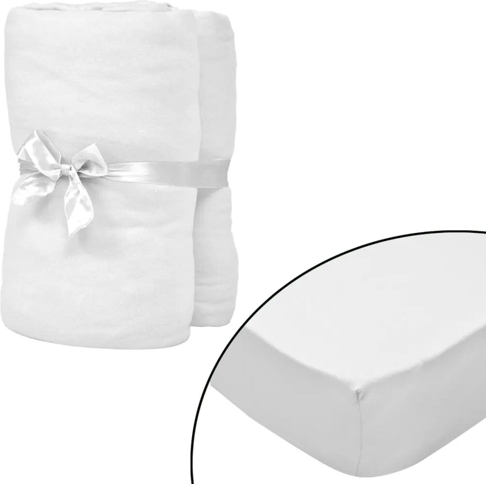 vidaXL Lençol ajustável para berços 4 pcs 70x140 cm algodão branco