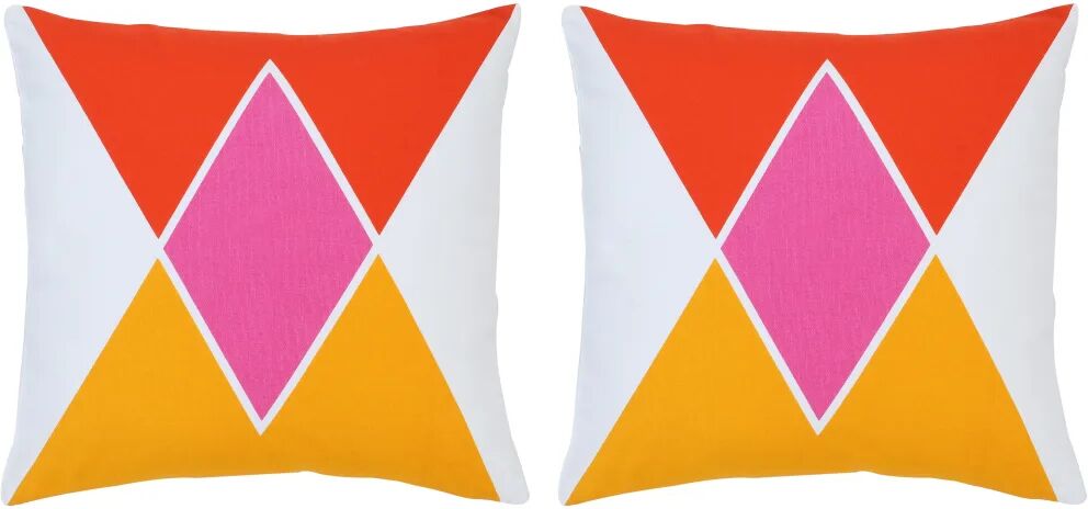 vidaXL Almofadões 2 pcs 40x40 cm algodão estampado multicor