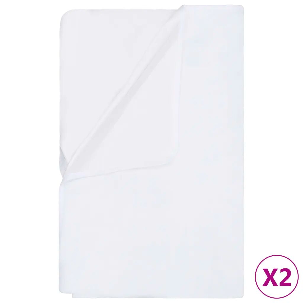 vidaXL Protetores de colchão impermeáveis 2pcs 80x200cm algodão branco