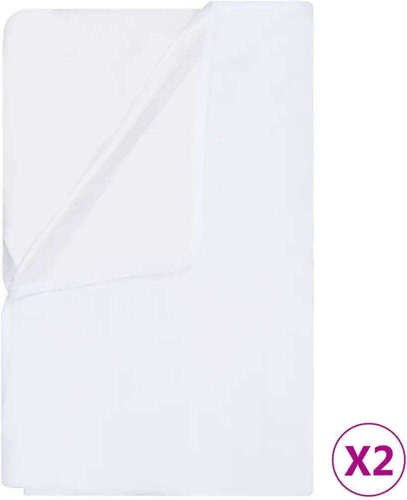 vidaXL Protetores colchão impermeáveis 2pcs 140x200cm algodão branco